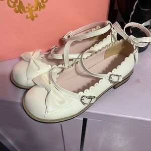 White Bow Lolita Mary Jane tea parties shoes